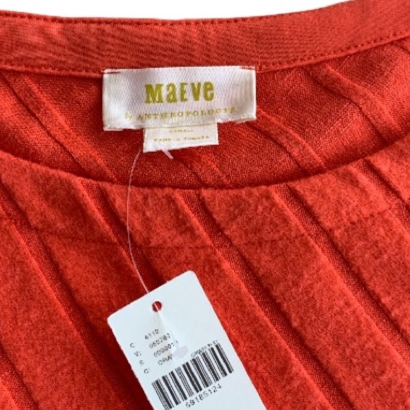 Anthropologie Maeve Devine Tunic Top in Pumpkin Orange - Picture 10 of 12